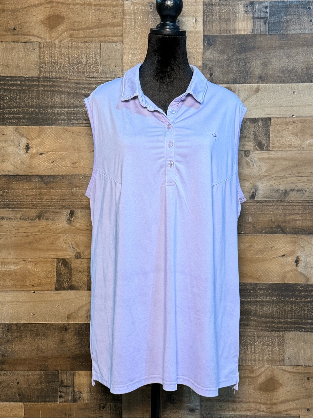 Mofiz Women's Purple Sleeveless Polo Golf Shirt Top Blouse 2XL XXL